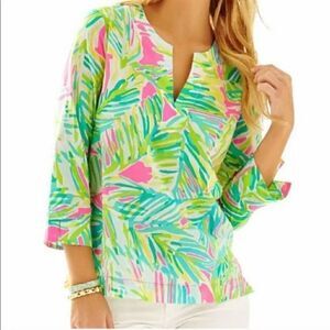 Lilly Pulitzer Amelia Island Tunic pullover top women's size XS